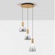 Pendule, Lustre suspendate - Lustra moderna cu 3 pendule LED, Metal, Sticla, Fumuriu, Voi