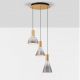 Pendule, Lustre suspendate - Lustra moderna cu 3 pendule LED, Metal, Sticla, Fumuriu, Voi