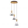 Lustra moderna cu 3 pendule LED, Metal, Sticla, Fumuriu, Voi