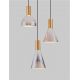 Pendule, Lustre suspendate - Lustra moderna cu 3 pendule LED, Metal, Sticla, Fumuriu, Voi