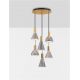 Pendule, Lustre suspendate - Lustra moderna cu 5 pendule LED, Metal, Sticla, Fumuriu, Voi