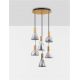 Pendule, Lustre suspendate - Lustra moderna cu 5 pendule LED, Metal, Sticla, Fumuriu, Voi