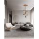 Pendule, Lustre suspendate - Lustra moderna cu 5 pendule LED, Metal, Sticla, Fumuriu, Voi