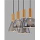 Pendule, Lustre suspendate - Lustra moderna cu 4 pendule LED, Metal, Sticla, Fumuriu, Voi