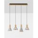 Pendule, Lustre suspendate - Lustra moderna cu 4 pendule LED, Metal, Sticla, Fumuriu, Voi