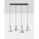 Pendule, Lustre suspendate - Lustra moderna cu 4 pendule LED, Metal, Sticla, Fumuriu, Voi
