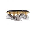 Plafoniera cu 5 spoturi LED, Metal, Sticla, Fumuriu, Voi