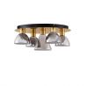 Plafoniera cu 5 spoturi LED, Metal, Sticla, Fumuriu, Voi