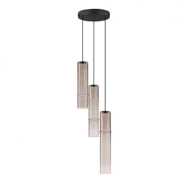 Pendule, Lustre suspendate - Lustra moderna cu 3 pendule LED, Metal, Sticla, Moca, SANO
