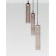 Pendule, Lustre suspendate - Lustra moderna cu 3 pendule LED, Metal, Sticla, Moca, SANO