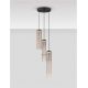 Pendule, Lustre suspendate - Lustra moderna cu 3 pendule LED, Metal, Sticla, Moca, SANO