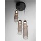 Pendule, Lustre suspendate - Lustra moderna cu 3 pendule LED, Metal, Sticla, Moca, SANO