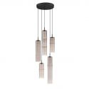 Lustra moderna cu 5 pendule LED, Metal, Sticla, Moca, SANO