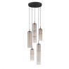 Lustra moderna cu 5 pendule LED, Metal, Sticla, Moca, SANO