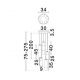 Pendule, Lustre suspendate - Lustra moderna cu 5 pendule LED, Metal, Sticla, Moca, SANO