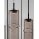 Pendule, Lustre suspendate - Lustra moderna cu 5 pendule LED, Metal, Sticla, Moca, SANO