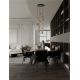 Pendule, Lustre suspendate - Lustra moderna cu 5 pendule LED, Metal, Sticla, Moca, SANO