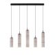 Pendule, Lustre suspendate - Lustra moderna cu 5 pendule LED, Metal, Sticla, Moca, SANO