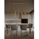 Pendule, Lustre suspendate - Lustra moderna cu 5 pendule LED, Metal, Sticla, Cognac, SANO