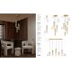 Pendule, Lustre suspendate - Lustra moderna cu 5 pendule LED, Metal, Sticla, Cognac, SANO
