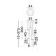 Pendule, Lustre suspendate - Lustra moderna cu 5 pendule LED, Metal, Sticla, Cognac, SANO