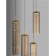 Pendule, Lustre suspendate - Lustra moderna cu 5 pendule LED, Metal, Sticla, Cognac, SANO