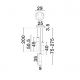 Pendule, Lustre suspendate - Lustra moderna cu 3 pendule LED, Metal, Sticla, Cognac, SANO
