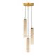 Pendule, Lustre suspendate - Lustra moderna cu 3 pendule LED, Metal, Sticla, Cognac, SANO