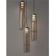 Pendule, Lustre suspendate - Lustra moderna cu 3 pendule LED, Metal, Sticla, Cognac, SANO