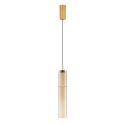 Pendul LED modern, Metal, Sticla, Cognac, SANO