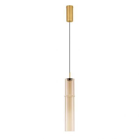 Pendule, Lustre suspendate - Pendul LED modern, Metal, Sticla, Cognac, SANO
