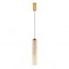 Pendul LED modern, Metal, Sticla, Cognac, SANO