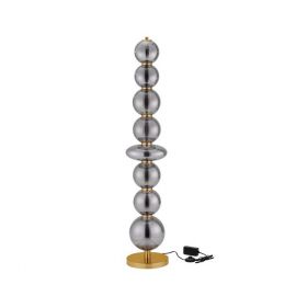 Lampadar LED modern, Metal, Auriu, Sticla, Fumurie, NAVI