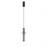 Pendul LED modern, Metal, Negru, Sticla, Fumurie, Ulon