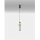 Pendule, Lustre suspendate - Pendul LED modern, Metal, Negru, Sticla, Fumurie, Ulon