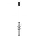Pendul LED modern, Metal, Negru, Sticla, Fumurie, Ulon