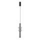 Pendul LED modern, Metal, Negru, Sticla, Fumurie, Ulon
