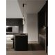 Pendule, Lustre suspendate - Pendul LED modern, Metal, Negru, Sticla, Fumurie, Ulon