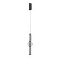 Pendul LED modern, Metal, Negru, Sticla, Fumurie, Ulon