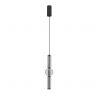 Pendul LED modern, Metal, Negru, Sticla, Fumurie, Ulon