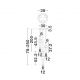 Pendule, Lustre suspendate - Lustra moderna cu 3 pendule LED, Metal, Negru, Sticla, Fumurie, Ulon