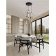 Pendule, Lustre suspendate - Lustra moderna cu 3 pendule LED, Metal, Negru, Sticla, Fumurie, Ulon