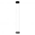 Pendul LED modern, Metal, Negru, Sticla, JAILYN
