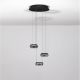 Pendule, Lustre suspendate - Lustra cu 3 pendule LED, Metal, Negru, Sticla, JAILYN