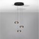 Pendule, Lustre suspendate - Lustra cu 3 pendule LED, Metal, Negru, Sticla, JAILYN
