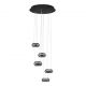 Pendule, Lustre suspendate - Lustra cu 5 pendule LED, Metal, Negru, Sticla, JAILYN