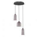 Lustra cu 3 pendule LED, Metal, Negru, Acrilic, DIONE