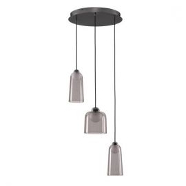Lustra cu 3 pendule LED, Metal, Negru, Acrilic, DIONE