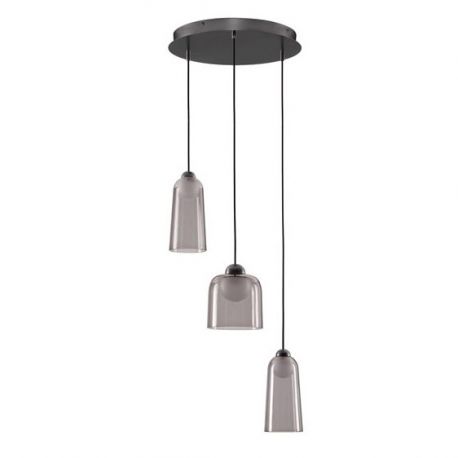 Pendule, Lustre suspendate - Lustra cu 3 pendule LED, Metal, Negru, Acrilic, DIONE