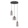 Lustra cu 3 pendule LED, Metal, Negru, Acrilic, DIONE